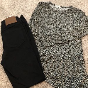 Sz 25 Black JCrew jeans and Top